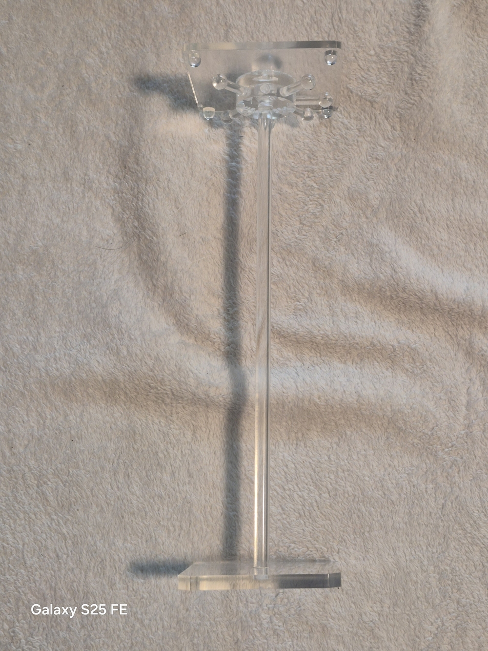 Clear Acrylic Jewelry Stand 13.5" Tall Ring & Necklace Holder